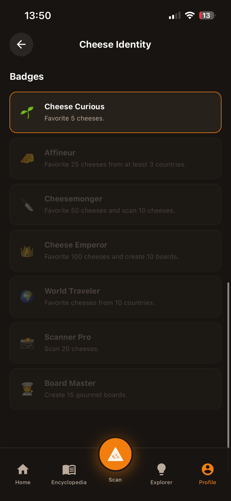 Cheesepedia English app screen 8