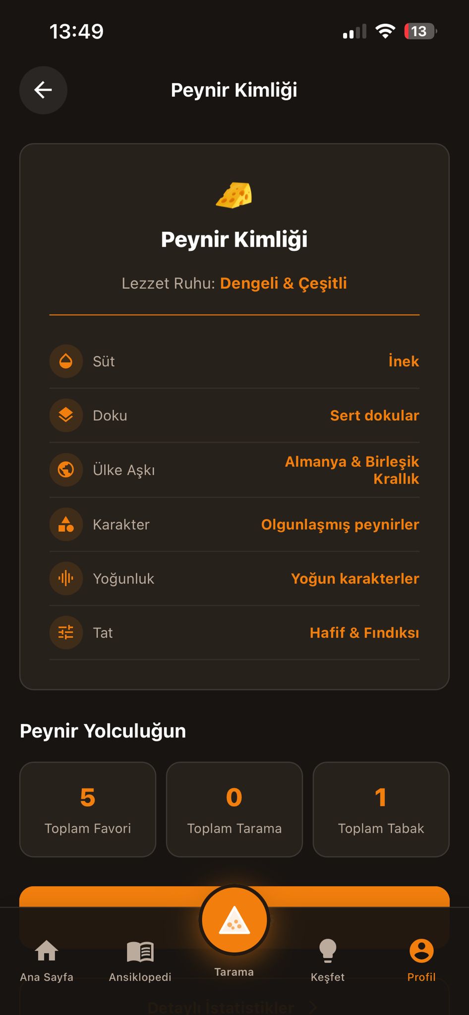 Cheesepedia Türkçe uygulama ekranı 9